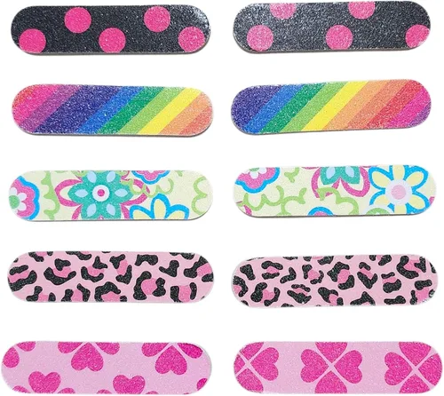 Lima de UNA Pulidora. Tablero de Esmeril de Unas. Lima de manicura de doble cara, Mini, Reutilizable para Mujeres, Ninas y Hombres. Paquete de 10