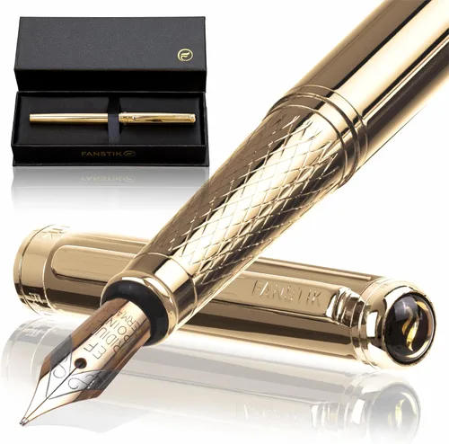 Miniatura 21 de FANSTIK Bolígrafo de lujo negro y dorado, juego de regalo elegante para mujeres, chapado en oro real de 24 quilates, juego de regalo profesional