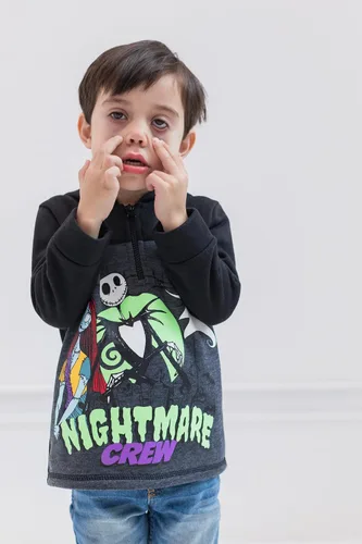 Miniatura 5 de Disney Nightmare Before Christmas Jack Skellington Oogie Boogie Sally - Sudadera de forro polar con cremallera de un cuarto para niños pequeños