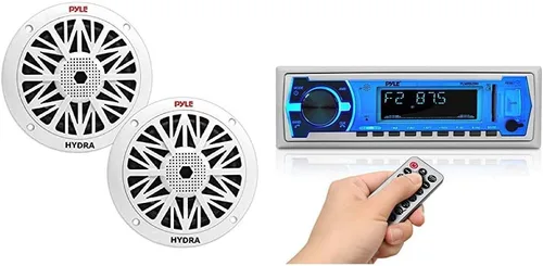 Miniatura 7 de Pyle Altavoces marinos duales de 6.5 pulgadas y subwoofer de audio marino para exteriores de 8 pulgadas Sistema de sonido estéreo impermeable