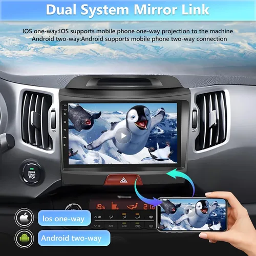 Miniatura 3 de Podofo Estéreo de coche Android para Kia Sportage 2010 2011 2012 2013 2014 2015 2016, 9 pulgadas pantalla táctil receptor de radio de coche
