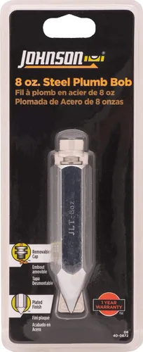 Miniatura 3 de Johnson Level & Tool 08 - Plumb Bob, hexagonal de acero, 8 onzas, acabado de acero, 1 paquete