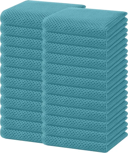 Miniatura 251 de Homaxy Paños de cocina de 100% algodón con tejido de gofre, ultra suaves, absorbentes, de secado rápido, 12 x 12 pulgadas, paquete de 6, amarillo