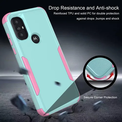 Miniatura 3 de TJS Funda para Motorola Moto G Pure 2021/Moto G Power 2022, con protector de pantalla de vidrio templado, resistente, resistente, a prueba de Azul