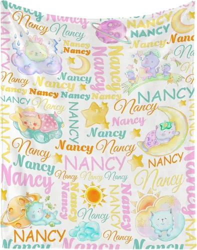 Miniatura 23 de Manta personalizada con nombre de bebé, dinosaurios, regalo para bebés, niños y niñas, manta de franela suave para recién nacidos, cómoda