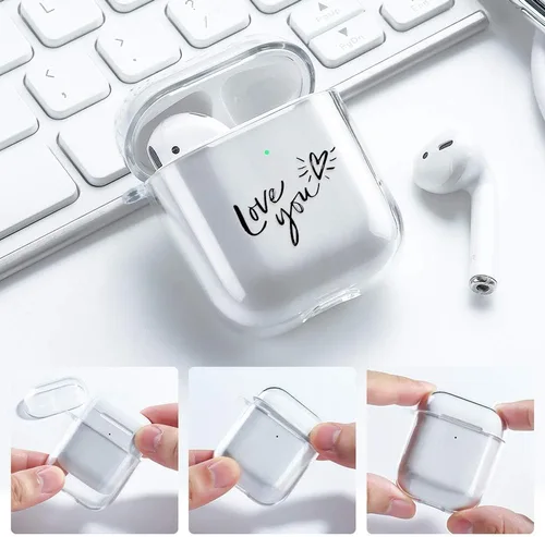 Miniatura 6 de AKABEILA Funda para Airpods para mujeres y hombres, compatible con Apple Airpods 2, bonita funda de diseño transparente para Airpods, diseño