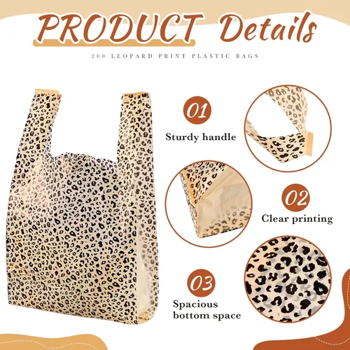 Miniatura 3 de Fulmoon 200 unidades de bolsas de camiseta a granel de plástico para regalos y mercancía con asas, bolsas boutique, embalaje de camiseta