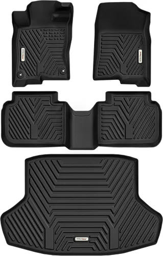 Miniatura 11 de YITAMOTOR Alfombrillas de Piso Compatibles con Honda Civic Sedan 2012 2013 2014 2015 (No Coupe), Negro Para Todo Clima Ajuste Personalizado Juego