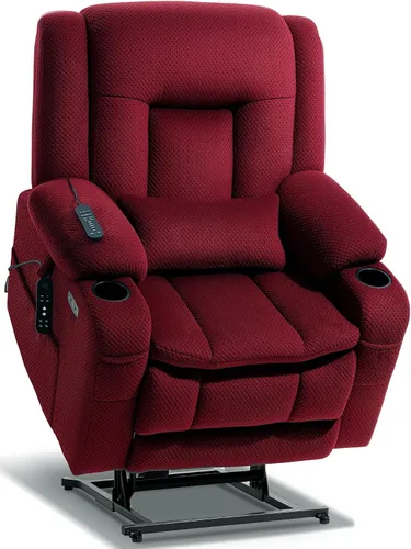Miniatura 9 de EONIX Sillón reclinable Lay Flat Power Lift con calor y masaje, silla eléctrica de elevación de doble motor para ancianos para recuperación Gris