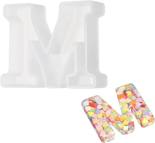 Miniatura 20 de MECCANIXITY Moldes de resina de 2.5 pulgadas, letras del alfabeto mayúscula Z 3D, moldes de silicona para hacer velas, manualidades, letreros