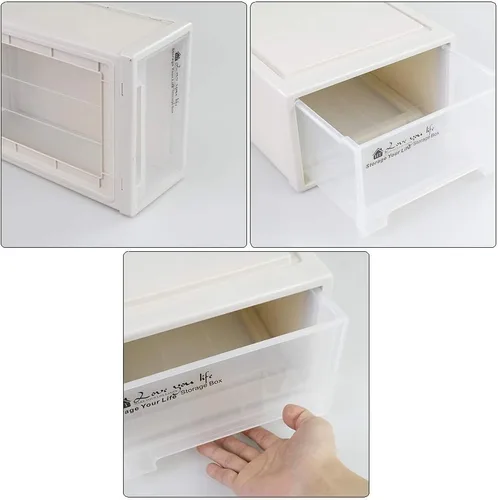 Miniatura 3 de Cajón de almacenamiento apilable de plástico de 12 cuartos de galón, 1 paquete