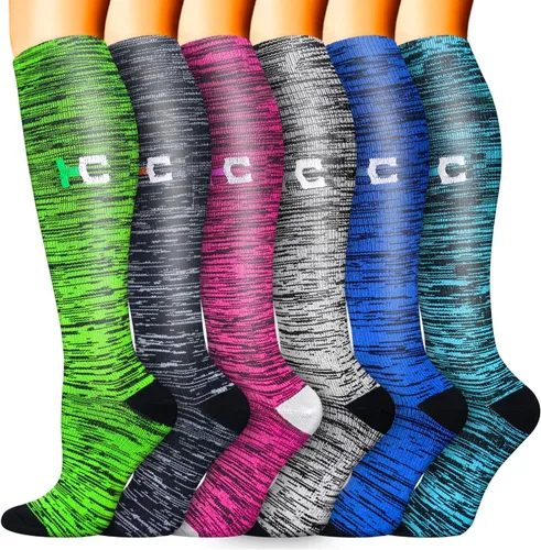 Miniatura 30 de Sooverki - Calcetines de compresión de cobre para circulación, para mujeres y hombres, 6 pares, para correr, atletismo, medicina, enfermería, viajes