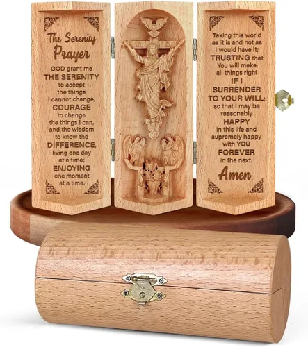 Miniatura 16 de Jesuspirit - Decoración cristiana, estatuas católicas de madera, escultura Familia de Belén, Estatua de Jesús, Estatua de la Virgen María, 2-B