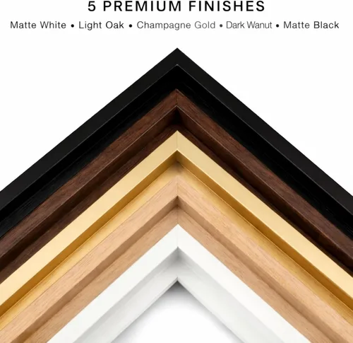 Miniatura 3 de Marco flotante de lienzo para lienzo envuelto en galería de 1 a 1.25 pulgadas de profundidad, moderno marco flotante texturizado de grano de madera