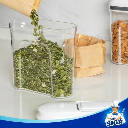 Miniatura 6 de MR.SIGA - Juego de dispensadores herméticos para cereales, contenedores de almacenamiento para productos secos, nueces, frijoles, aperitivos, sin