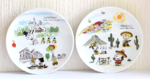 Miniatura 10 de Australia Canada Snoopy Mini Plato, Juego de 2