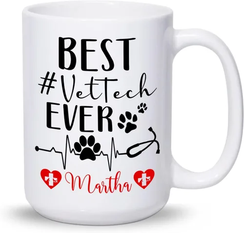 Miniatura 11 de Taza veterinaria personalizada, taza veterinaria de cuidado de animales, regalos para veterinarios, taza con nombre personalizado de veterinario