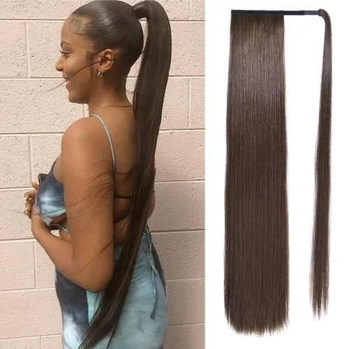 Miniatura 14 de SEIKEA Extensión de cola de caballo con clip alrededor del cabello lacio para mujer (12 pulgadas, negro)