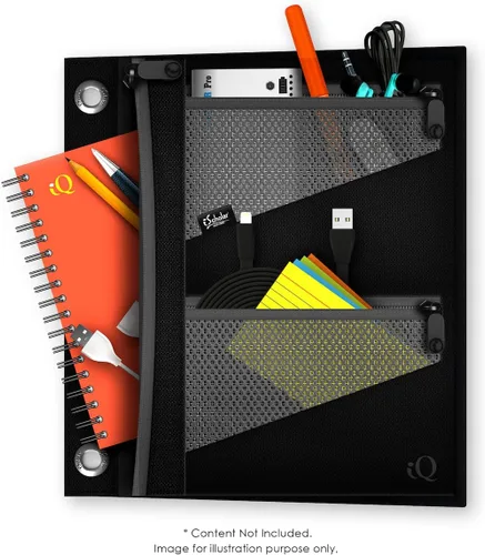 Miniatura 3 de iScholar Estuche para lápices expandible jumbo, 3 bolsillos, el color puede variar (55035)