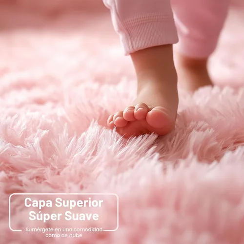 Miniatura 2 de Alfombras de área rosadas para dormitorio de niñas, decoración de sala de estar, alfombra mullida y esponjosa shag de 4x6 para habitación de niños
