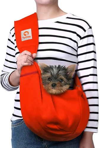 Miniatura 9 de TOMKAS - Transportador de perros estilo canguro para perros pequeños (negro, para mascotas de 2 a 7 libras)