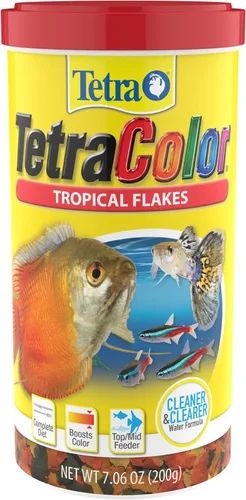 Miniatura 15 de Tetra Color Tropical Flakes, alimento para peces que aumentan el color, dieta nutricionalmente equilibrada para peces tropicales, 2.2 libras