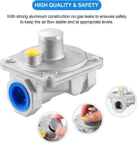 Miniatura 4 de Regulador de presión de gas natural FNPT de 3/4 pulgadas, regulador de presión de gas propano con presión de entrada de 1/2 PSIG y salida WC de 4 a