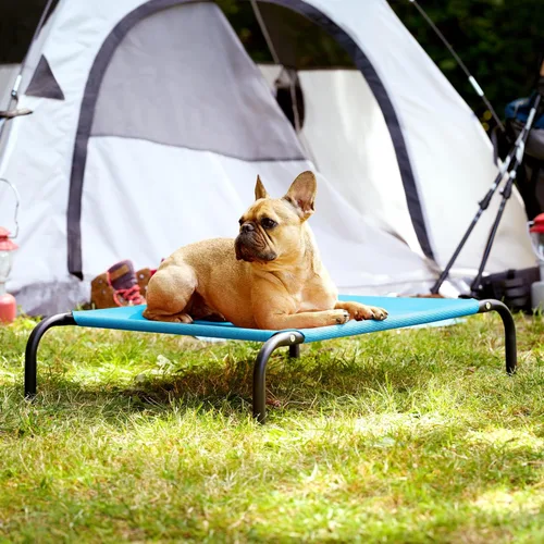 Miniatura 2 de FurHaven Cunas elevadas para mascotas – Hamaca de malla de nailon refrescante y transpirable para perros pequeños y gatos, fácil de montar, duradera