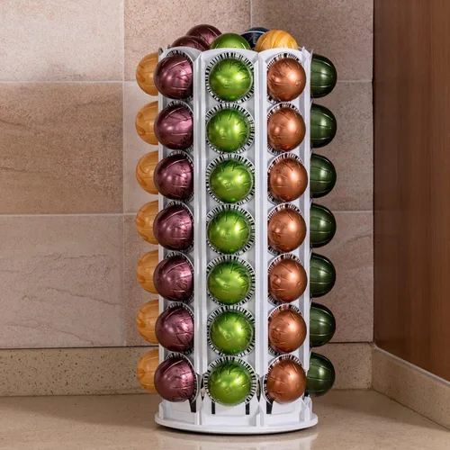 Miniatura 6 de Soporte para cápsulas Vertuo de FlagShip para cápsulas Nespresso, soporte de café con carrusel y elegante diseño en blanco