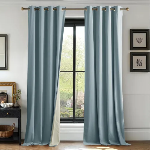 Miniatura 18 de RYB HOME Cortinas de terciopelo beige camello 84 pulgadas, cortinas gruesas de terciopelo para oscurecer la habitación para decoración de granja
