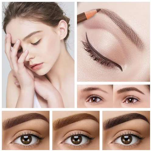 Miniatura 3 de Set de Lápiz de Cejas Impermeable, Lápiz de Cejas con Cordón de Tirar y Desmontable, Kit de Suministros de Microblading, Lápiz de Línea de Ojos