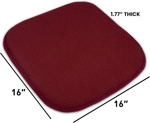 Miniatura 98 de Sweet Home Collection Cojines de espuma viscoelástica para silla, goma antideslizante y diseño de panal de abejas y esquinas redondeadas de 16 x 16