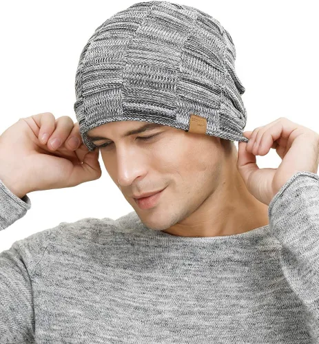 Miniatura 17 de Vgogfly Slouchy Beanie for Men Winter Hats for Guys Cool Beanies Mens Lined Knit Warm Thick Skully Stocking Binie Hat
