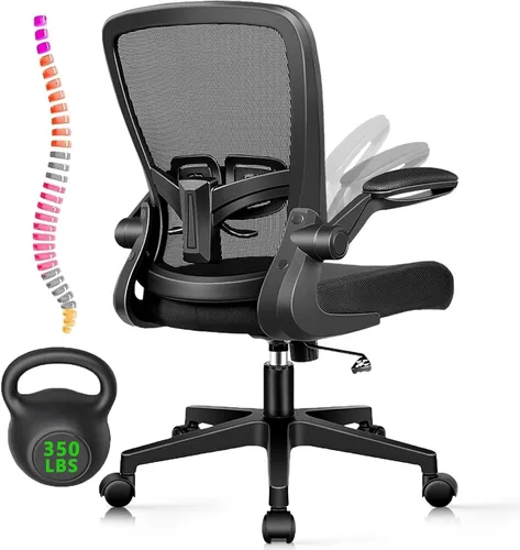 KLASIKA Sillas de escritorio con ruedas, silla de oficina ergonómica de malla, altura ajustable y soporte lumbar giratorio, silla de oficina en casa