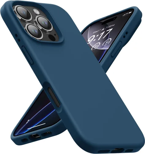 Miniatura 10 de Funda para iPhone 14, iPhone 13, funda protectora de silicona líquida a prueba de golpes, con forro de microfibra suave antiarañazos, ultra delgada