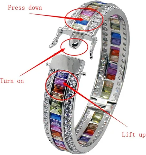 Miniatura 7 de Pulseras de amatista para mujer, color granate, rubí azul, zafiro, pulsera de tenis, novia, novia, joyería, Piedra Platino, morganita, topacio