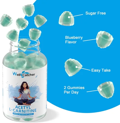Miniatura 6 de Suplemento de acetil L-carnitina de 1000 mg - Gomitas de Alcar L-carnitina sin azúcar para hombres y mujeres, apoyo a la resistencia muscular, salud
