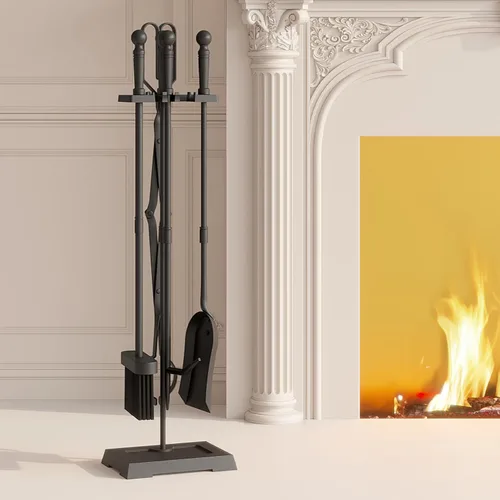 Miniatura 5 de Kingson Juego de herramientas para chimenea, 5 piezas, para interiores y exteriores, juego de póquer resistente con mango ergonómico