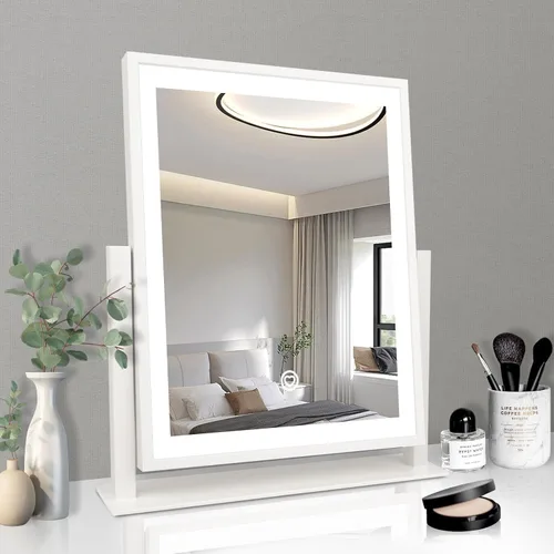 Miniatura 10 de Beelux Espejo de tocador con luces, espejo de maquillaje de 11 pulgadas con luz regulable, control inteligente, memoria, ajustable 3 modos