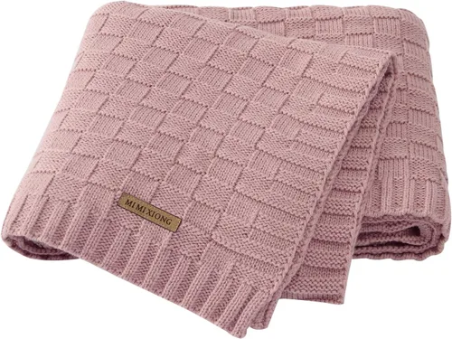 Miniatura 15 de LAWKUL Mantas de bebé con cable de punto, manta suave y aireada para recién nacidos, bebé, para envolver, beige neutro, para cuna, cochecito, 40"x30