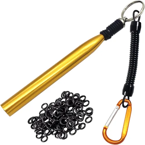 Miniatura 19 de Herramienta de aparejo loco, aparejos de cebo de pesca, herramienta de anillo de aparejo loco con 70 juntas tóricas de gusano, kit de gusano loco