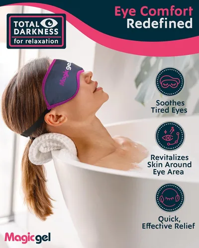 Miniatura 2 de Magic Gel Paquete frío de máscara de ojos Paquete de 2 mascarillas refrescantes para dormir Máscara de ojos fríos Reuable y compresa de ojos