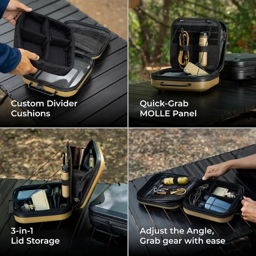 Miniatura 4 de ELECOM NESTOUT - Estuche de almacenamiento de engranajes, carcasa dura ligera, resistente al agua, organizador apilable con separadores acolchados