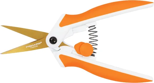 Miniatura 8 de Fiskars tijera Easy Action de 8 pulgadas, color blanco y naranja