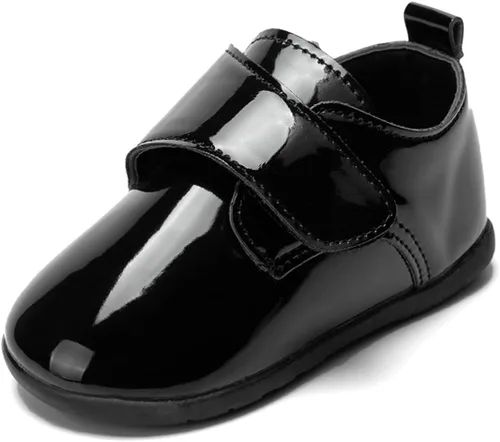 ohsofy Zapatos Oxford de piel sintética para bebés y niños, zapatos de vestir de boda de suela suave y goma