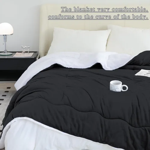 Miniatura 7 de CHOSHOME Manta de forro polar Sherpa - Manta gruesa y cálida para invierno, manta de felpa suave y mullida para cama, sofá y viajes