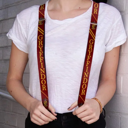 Miniatura 2 de buckle-down Suspendersdel Escudo de Gryffindor stripe3RojoOro Accesorio