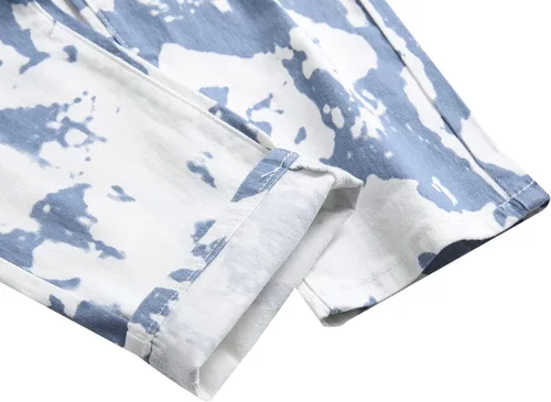 Miniatura 9 de Jeans ajustados elásticos para hombre, pantalones casuales con estampado de moda, cómodos, con cintura flexible
