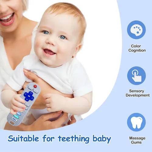 Miniatura 7 de Paquete de 3 juguetes de dentición para bebé - Juguetes de dentición remoto y juguete de control remoto para bebé para alivio de la dentición