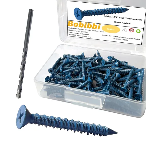 Miniatura 13 de Anclaje de tornillo de hormigón de cabeza hexagonal de 1/4 x 1-1/4 pulgadas, para anclar a mampostería, bloque o ladrillo (100 unidades)